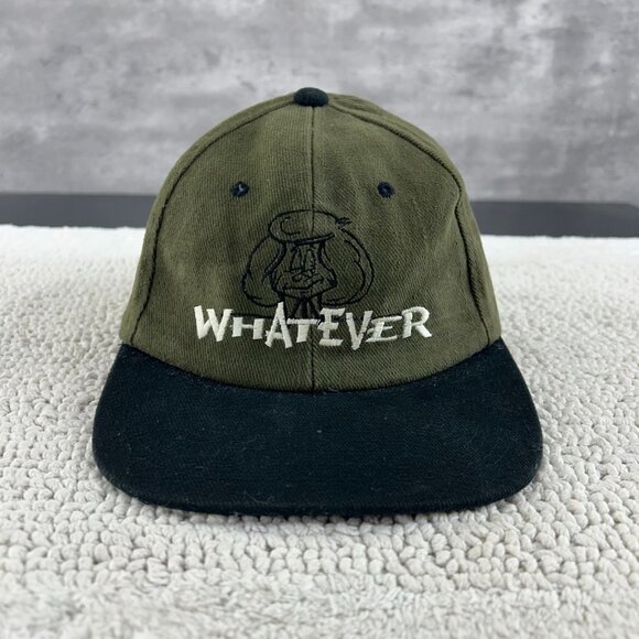 Vintage Stick World Snapback Hat OSFA Whatever Caricature Two Tone Embroidered - Picture 1 of 7